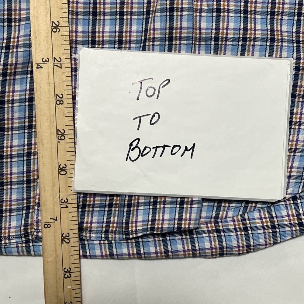 Peter Millar Men Large Cotton Plaid Button Down Long Sleeve Shirt - Picture 5 of 6